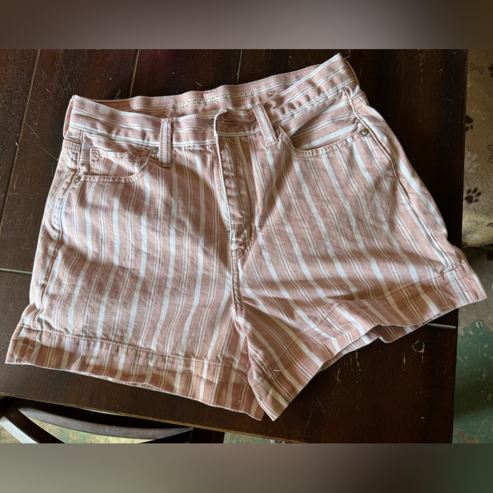 American Eagle Outfitters Pink Striped mom Shorts